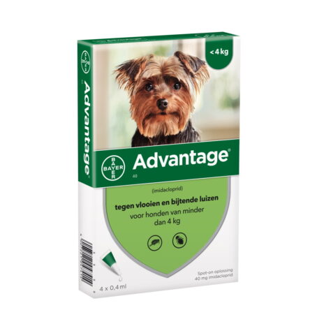 Advantage 40 hond <4 kg 4x0,4 ml pipetten