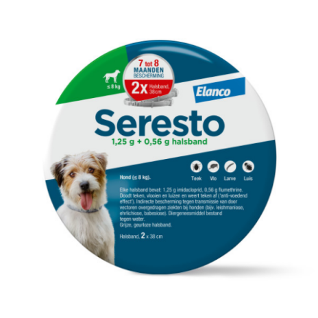Seresto halsband kleine hond (minder dan 8 kg) | 38 cm | 2 stuks