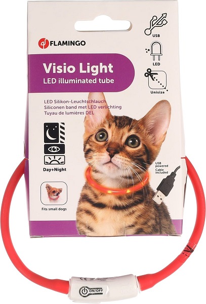 Visio Light LED halsband Kat rood