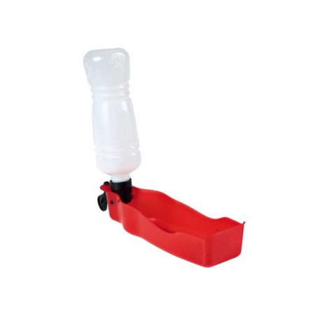 Trixie fles met drinkbak kunststof/rood 500 ml
