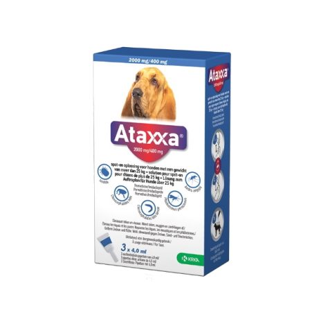 Ataxxa spot-on 2000/400mg hond >25 kg 3 pipetten