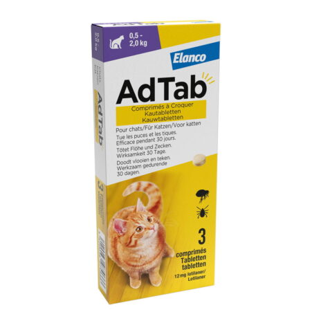 AdTab 12 mg | Kat 0,5–2,0 kg | 3 kauwtabletten